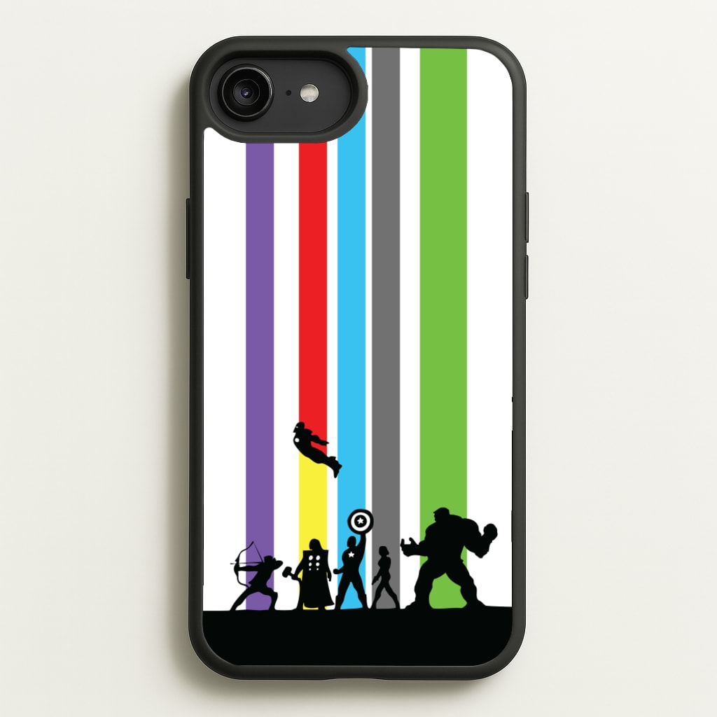 Superhero Team Silhouette - Marvel Phone Case for iPhone 6 Plus / 7 Plus / 8 Plus