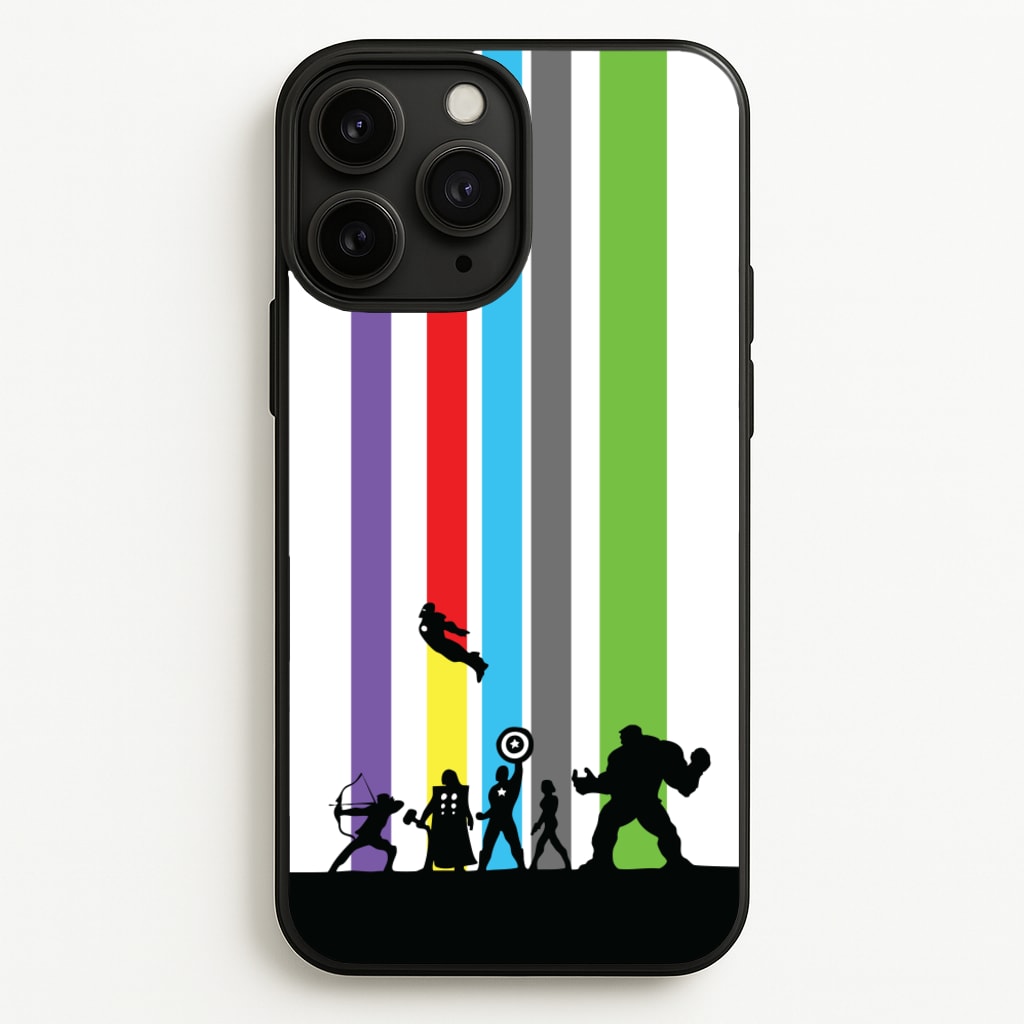 Superhero Team Silhouette - Marvel Phone Case for iPhone 11 Pro
