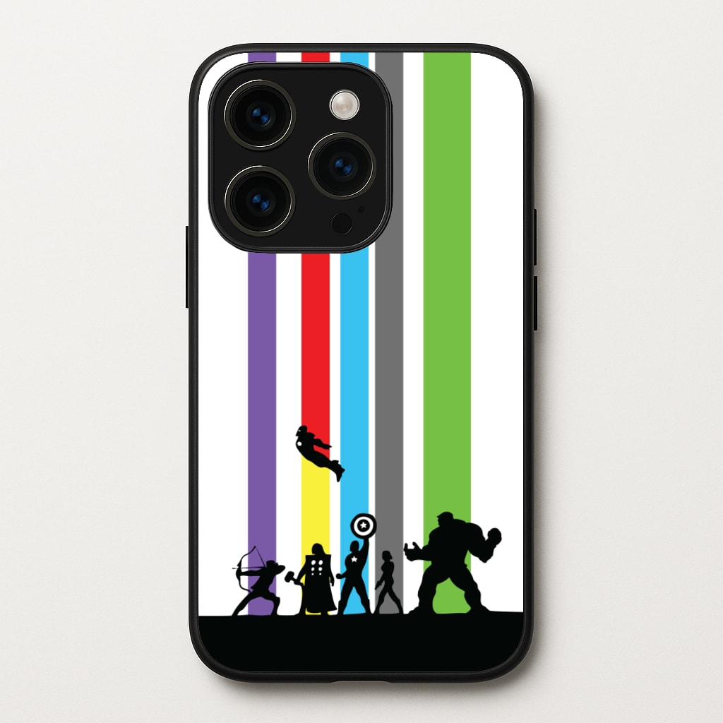 Superhero Team Silhouette - Marvel Phone Case for iPhone 15 Pro