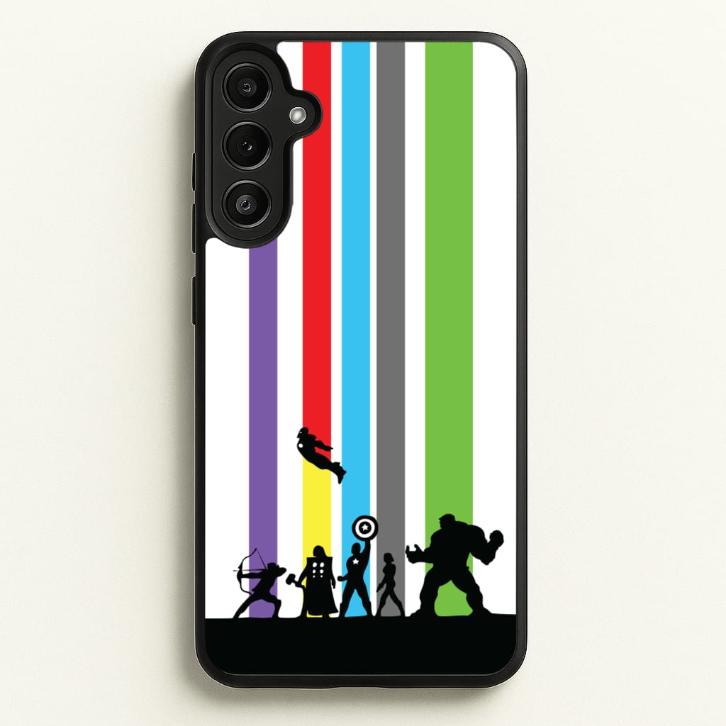 Superhero Team Silhouette - Marvel Phone Case for Galaxy A36