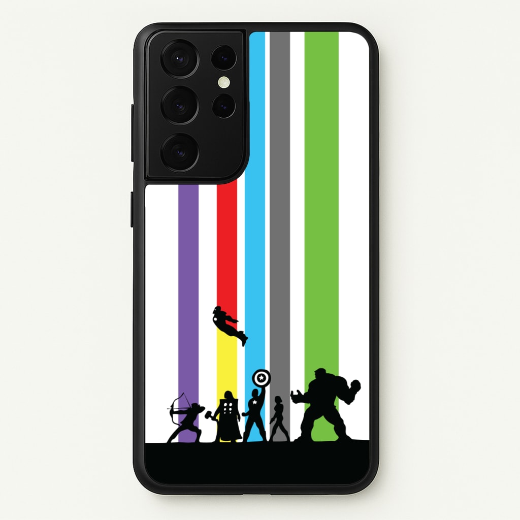 Superhero Team Silhouette - Marvel Phone Case for Galaxy S21 Ultra