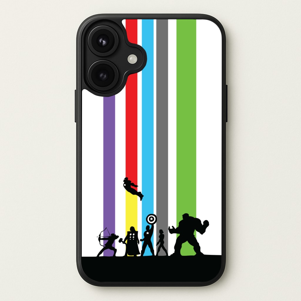 Superhero Team Silhouette Phone Case for iPhone 17