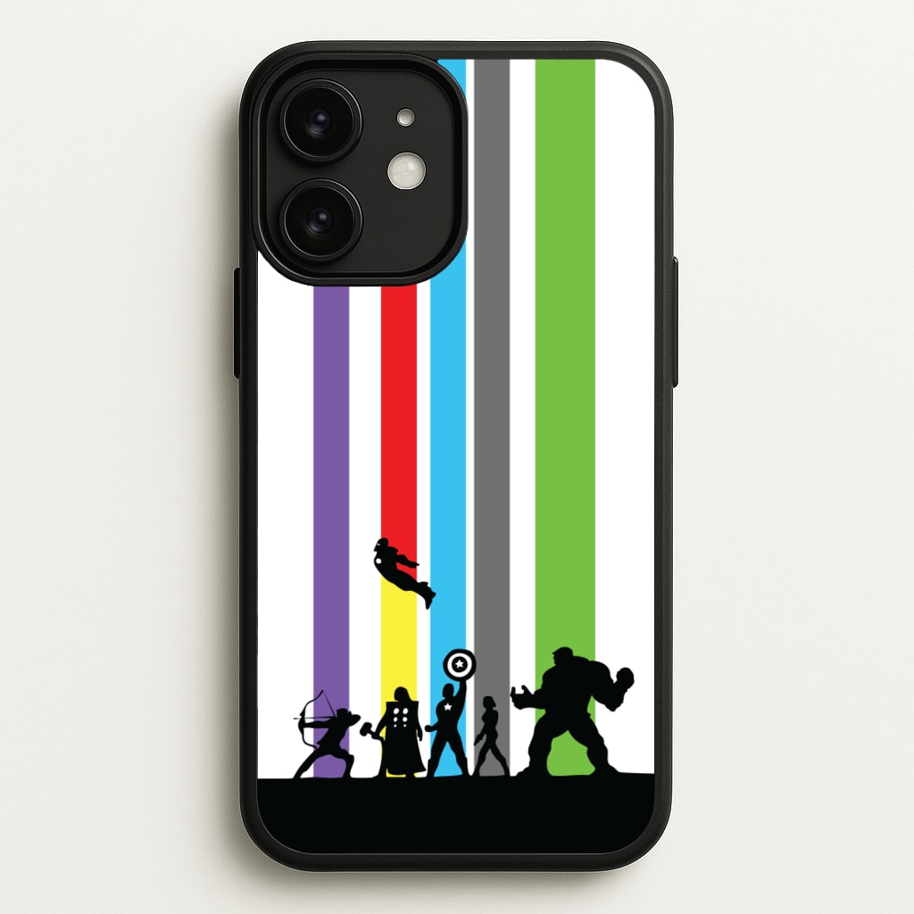 Superhero Team Silhouette - Marvel Phone Case for iPhone 11