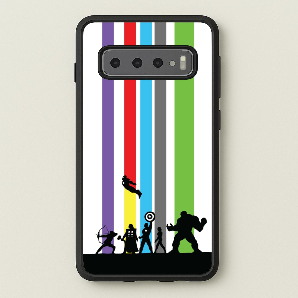 Superhero Team Silhouette - Marvel Phone Case for Galaxy S10 Plus
