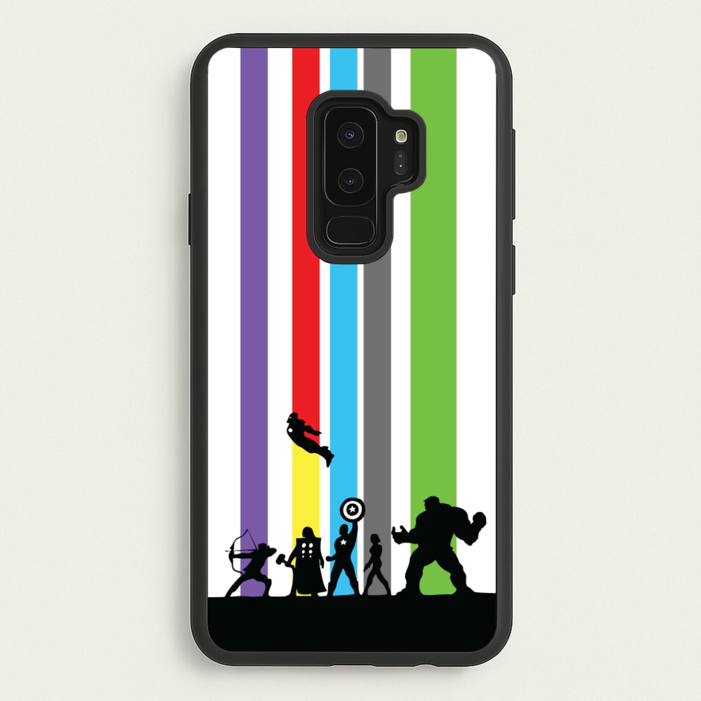 Superhero Team Silhouette - Marvel Phone Case for Galaxy S9 Plus