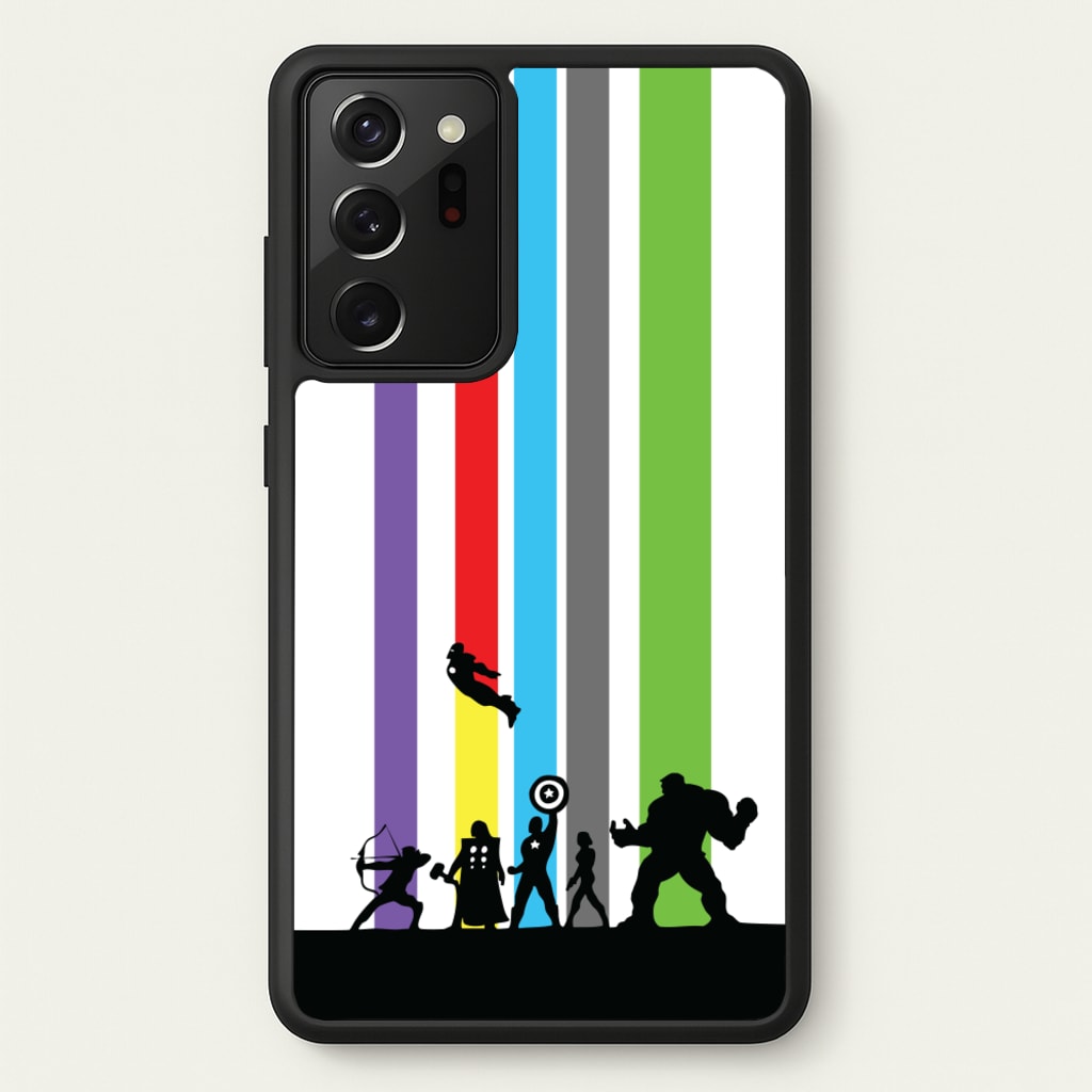 Superhero Team Silhouette - Marvel Phone Case for Galaxy Note 20 Ultra