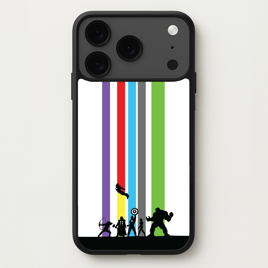 Superhero Team Silhouette Phone Case for iPhone 17 Pro