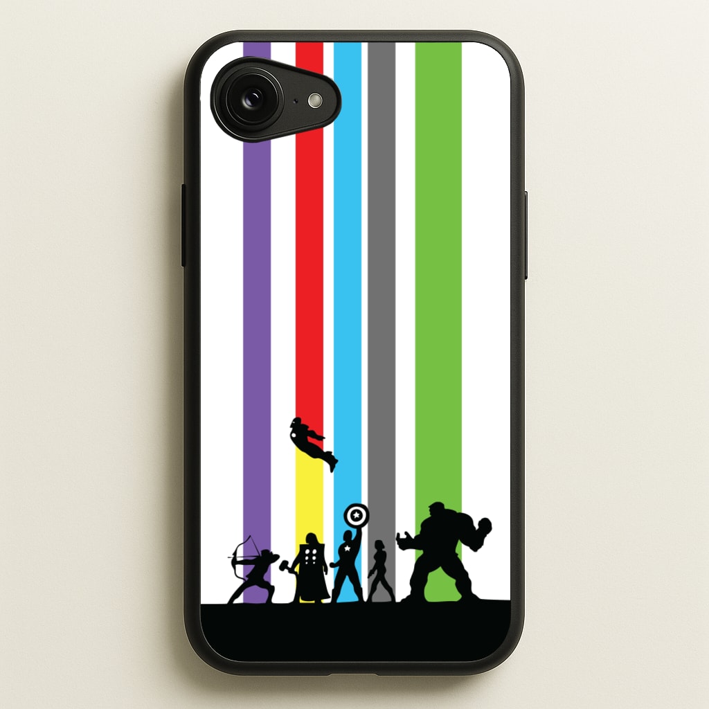 Superhero Team Silhouette - Marvel Phone Case for iPhone 16e