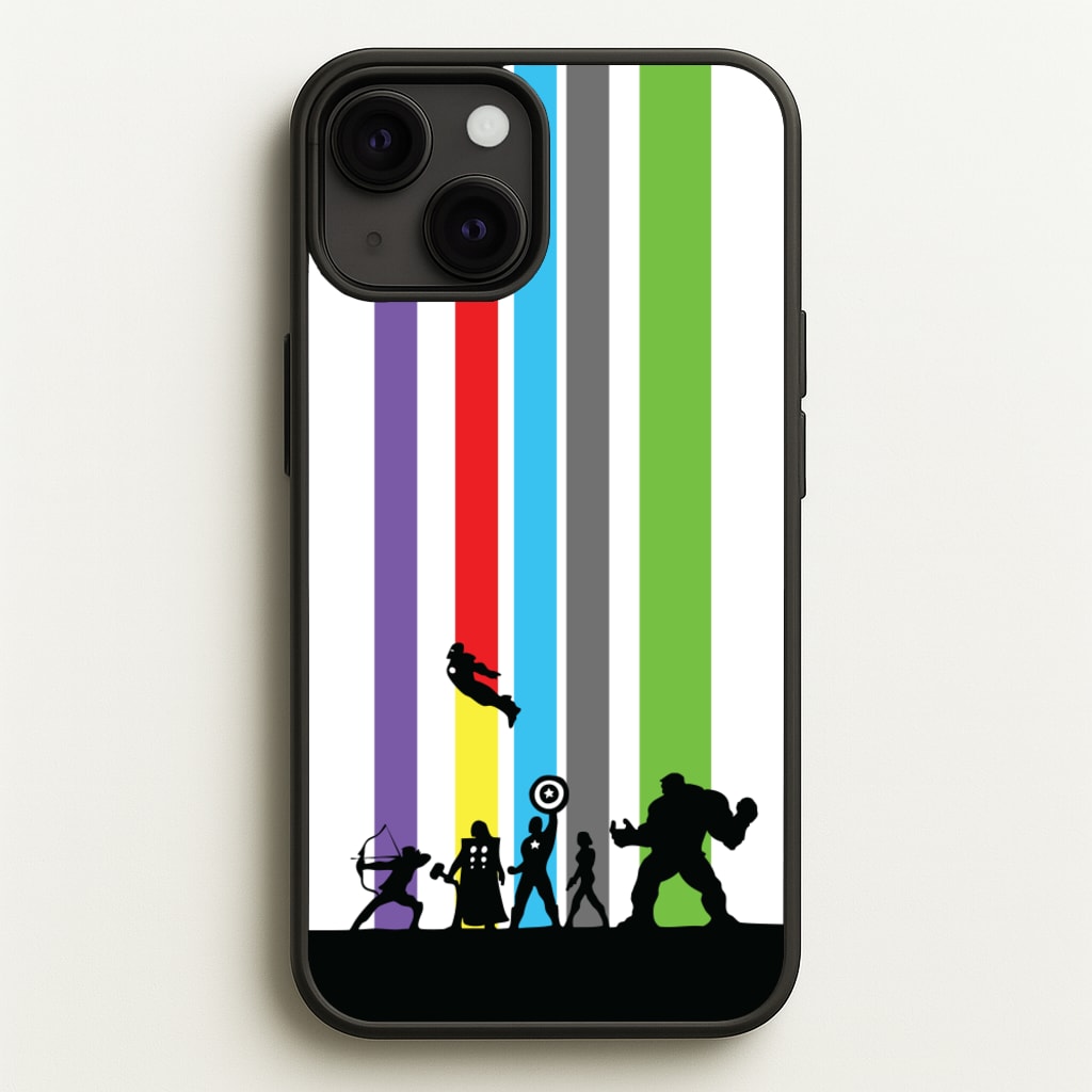 Superhero Team Silhouette - Marvel Phone Case for iPhone 13