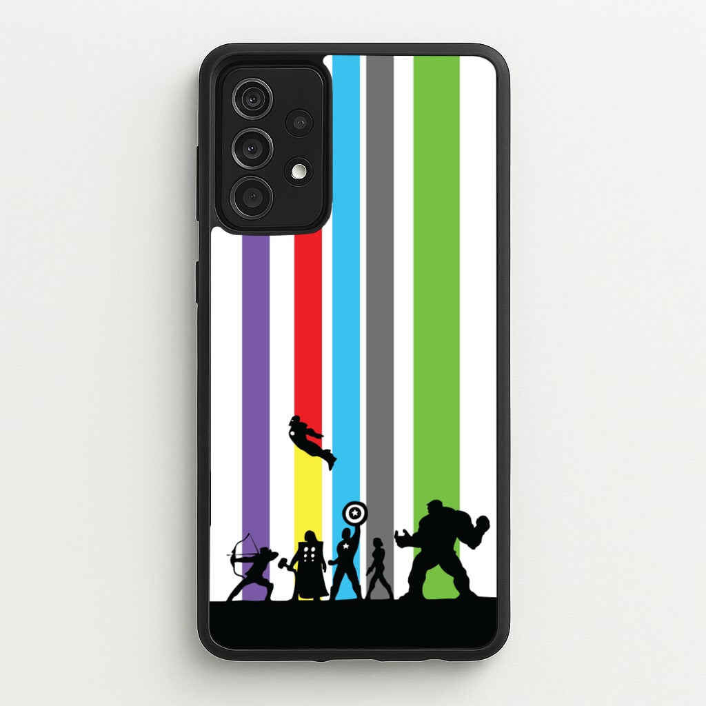 Superhero Team Silhouette - Marvel Phone Case for Galaxy A52 / A52s
