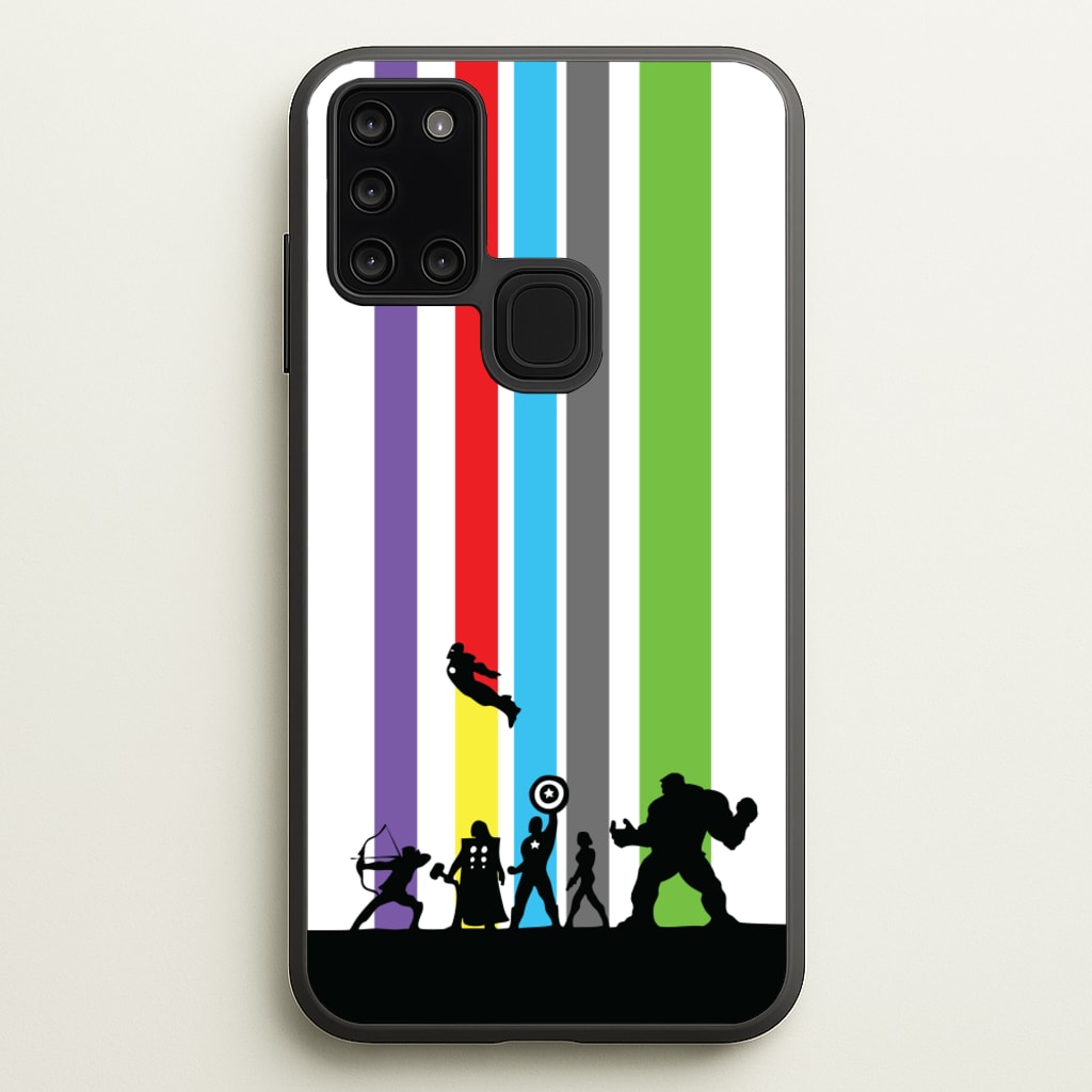 Superhero Team Silhouette - Marvel Phone Case for Galaxy A21s