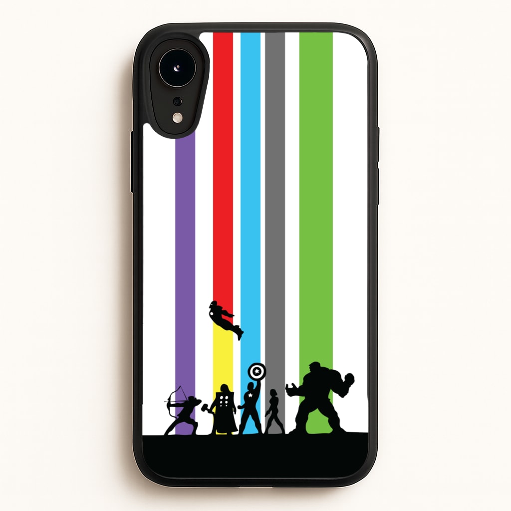 Superhero Team Silhouette - Marvel Phone Case for iPhone XR