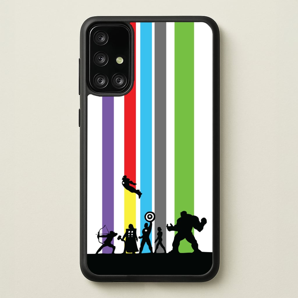 Superhero Team Silhouette - Marvel Phone Case for Galaxy A71