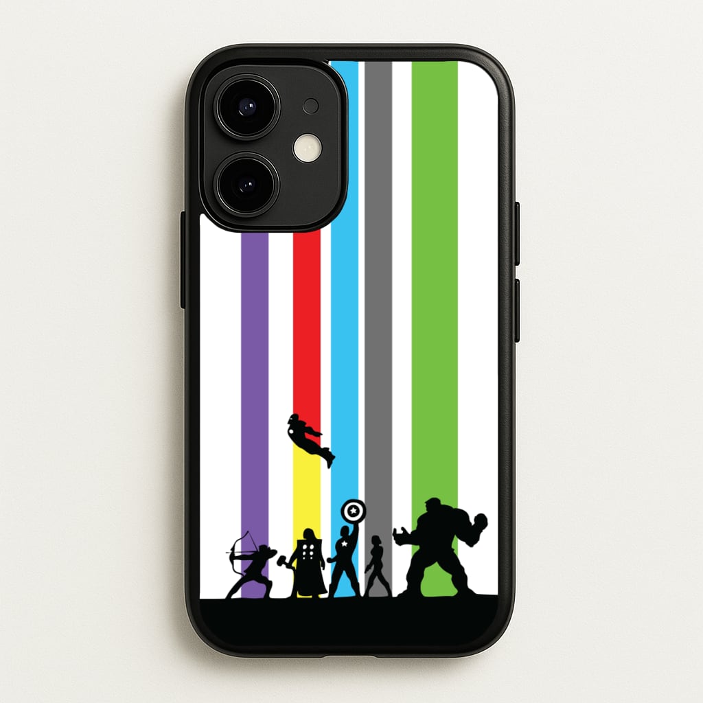Superhero Team Silhouette - Marvel Phone Case for iPhone 12 Mini