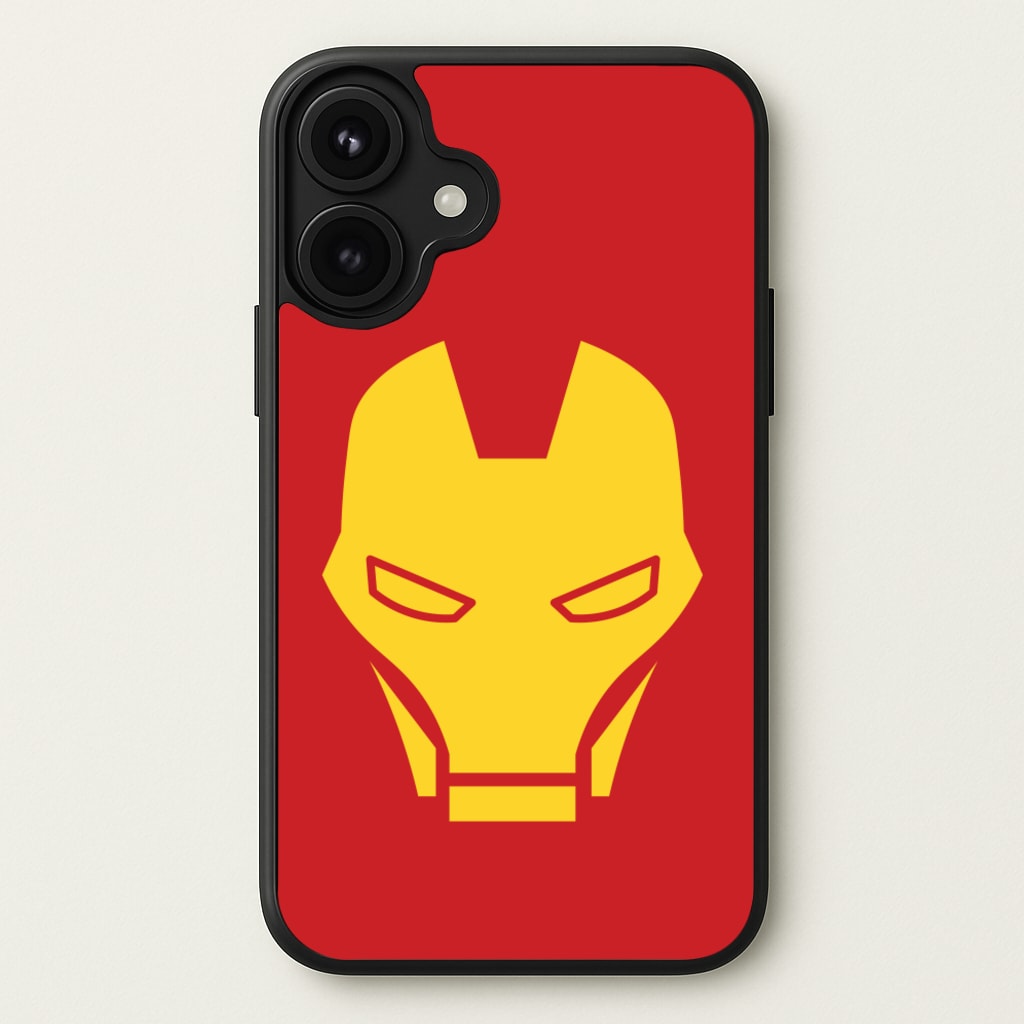 Red Robot Super Hero Face Phone Case for iPhone 17