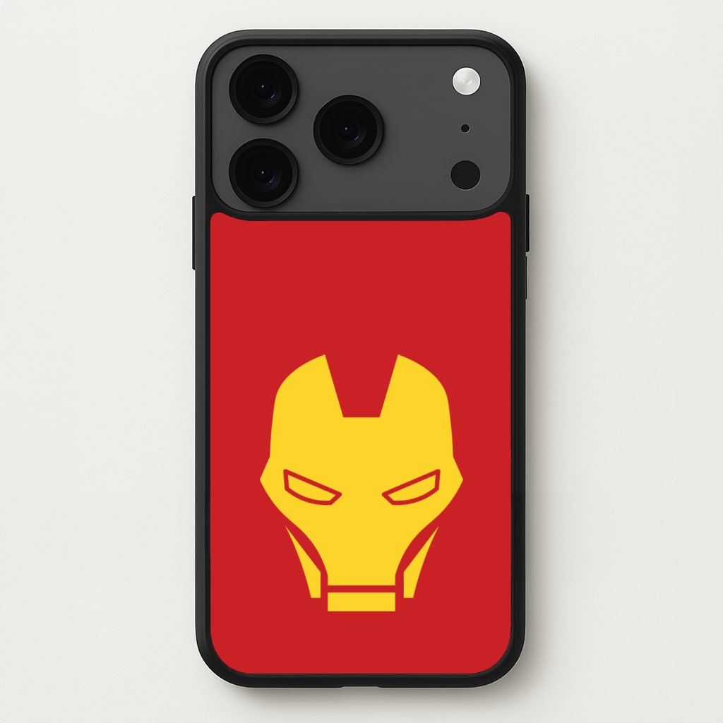Red Robot Super Hero Face Phone Case for iPhone 17 Pro
