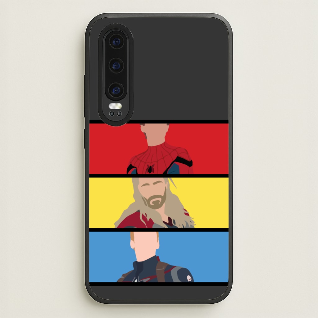 Superhero Team Red, Yellow And Blue - Marvel Phone Case for Huawei P30