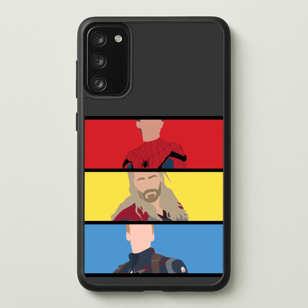 Superhero Team Red, Yellow And Blue - Marvel Phone Case for Galaxy S20