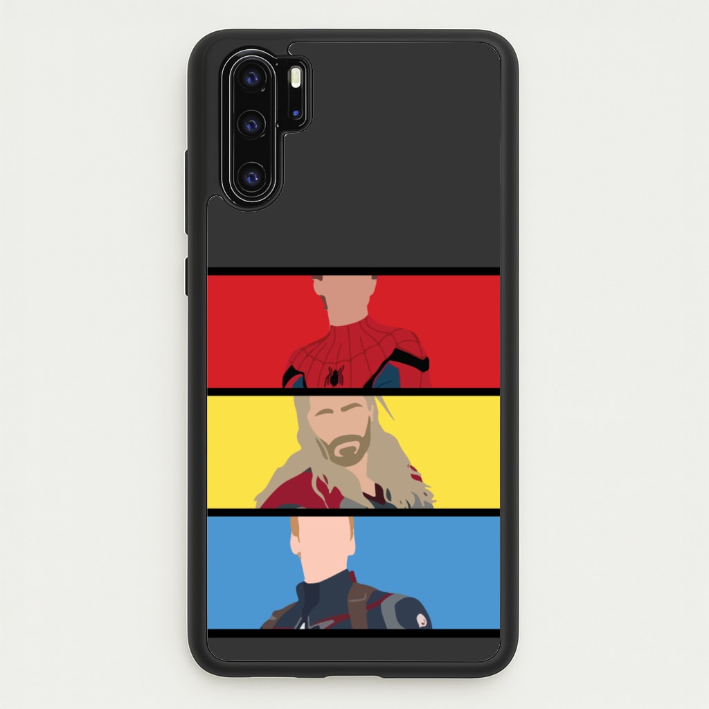 Superhero Team Red, Yellow And Blue - Marvel Phone Case for Huawei P30 Pro