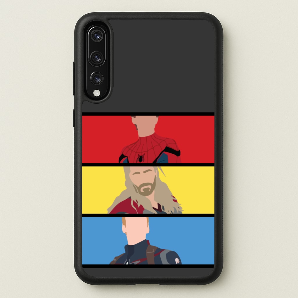 Superhero Team Red, Yellow And Blue - Marvel Phone Case for Huawei P20 Pro