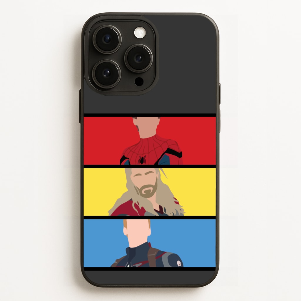 Superhero Team Red, Yellow And Blue - Marvel Phone Case for iPhone 12 Pro Max