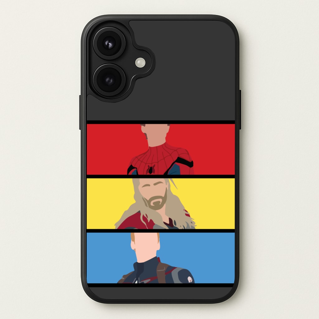 Superhero Team Red, Yellow And Blue Phone Case for iPhone 17