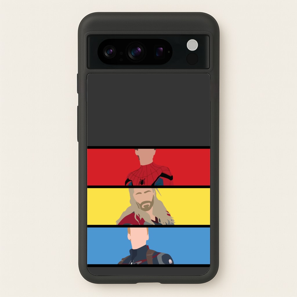 Superhero Team Red, Yellow And Blue - Marvel Phone Case for Google Pixel 8 Pro