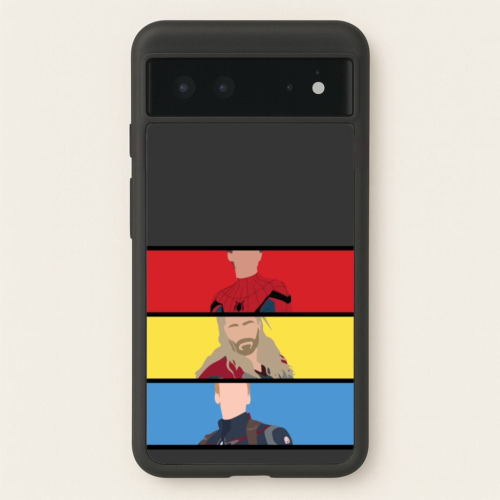 Superhero Team Red, Yellow And Blue - Marvel Phone Case for Google Pixel 6