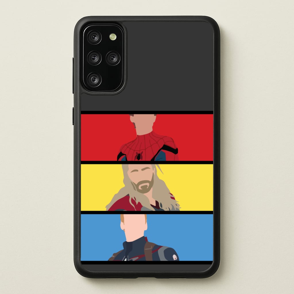 Superhero Team Red, Yellow And Blue - Marvel Phone Case for Galaxy S20 Plus