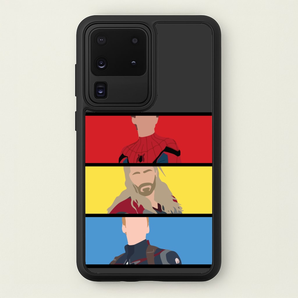 Superhero Team Red, Yellow And Blue - Marvel Phone Case for Galaxy S20 Ultra