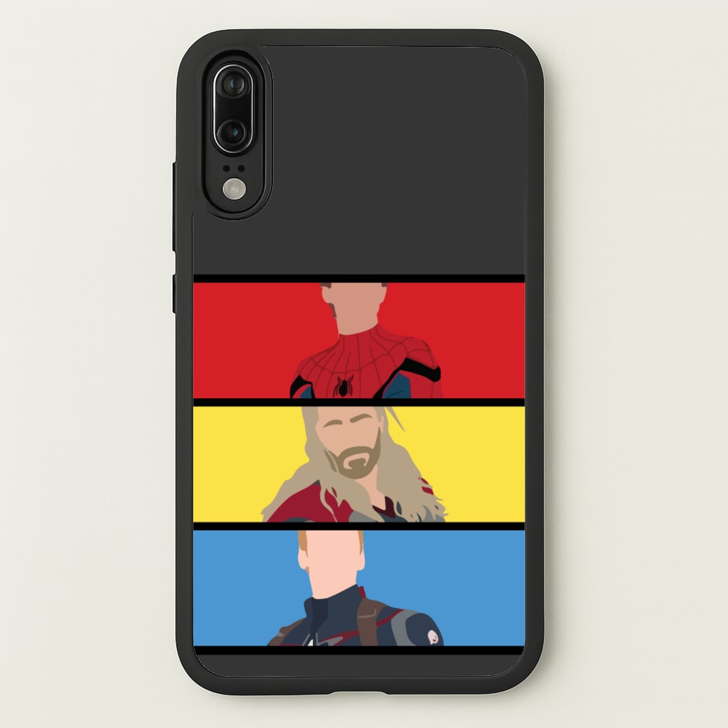 Superhero Team Red, Yellow And Blue - Marvel Phone Case for Huawei P20
