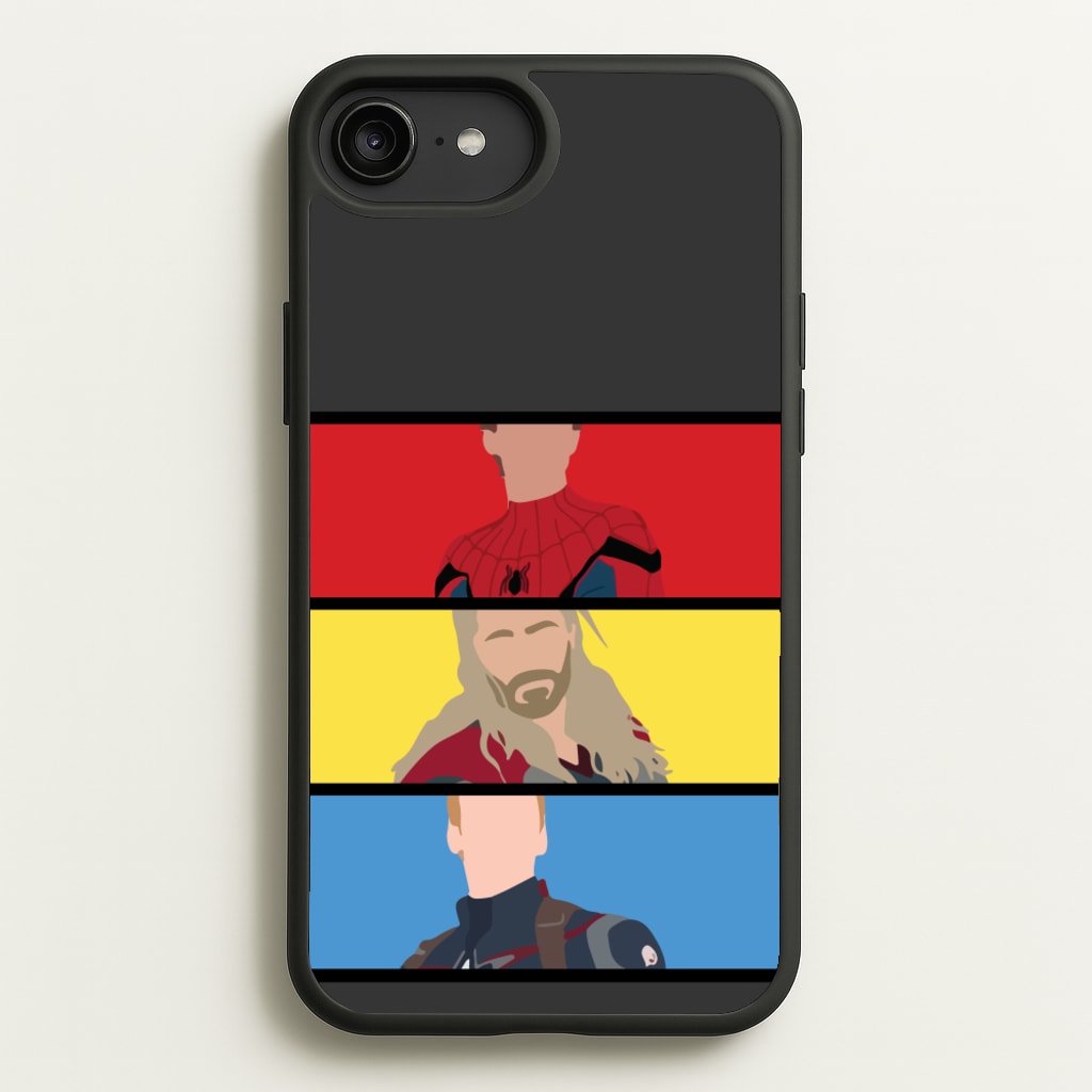 Superhero Team Red, Yellow And Blue - Marvel Phone Case for iPhone 6 Plus / 7 Plus / 8 Plus