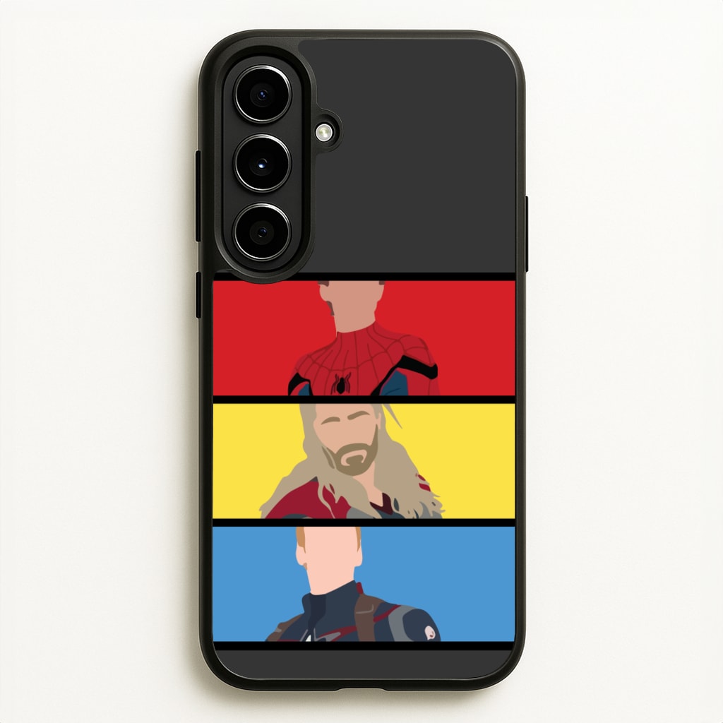 Superhero Team Red, Yellow And Blue - Marvel Phone Case for Galaxy A56