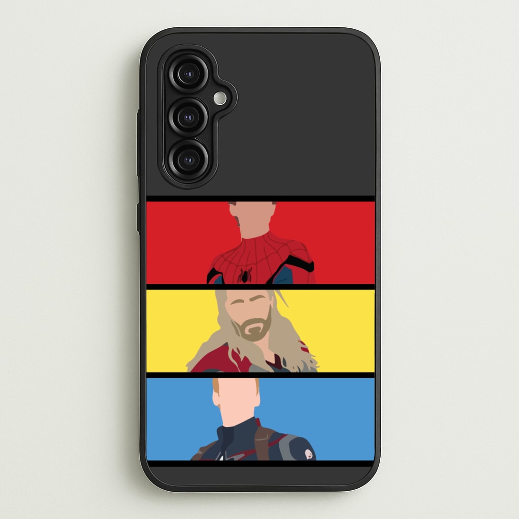 Superhero Team Red, Yellow And Blue - Marvel Phone Case for Galaxy A14