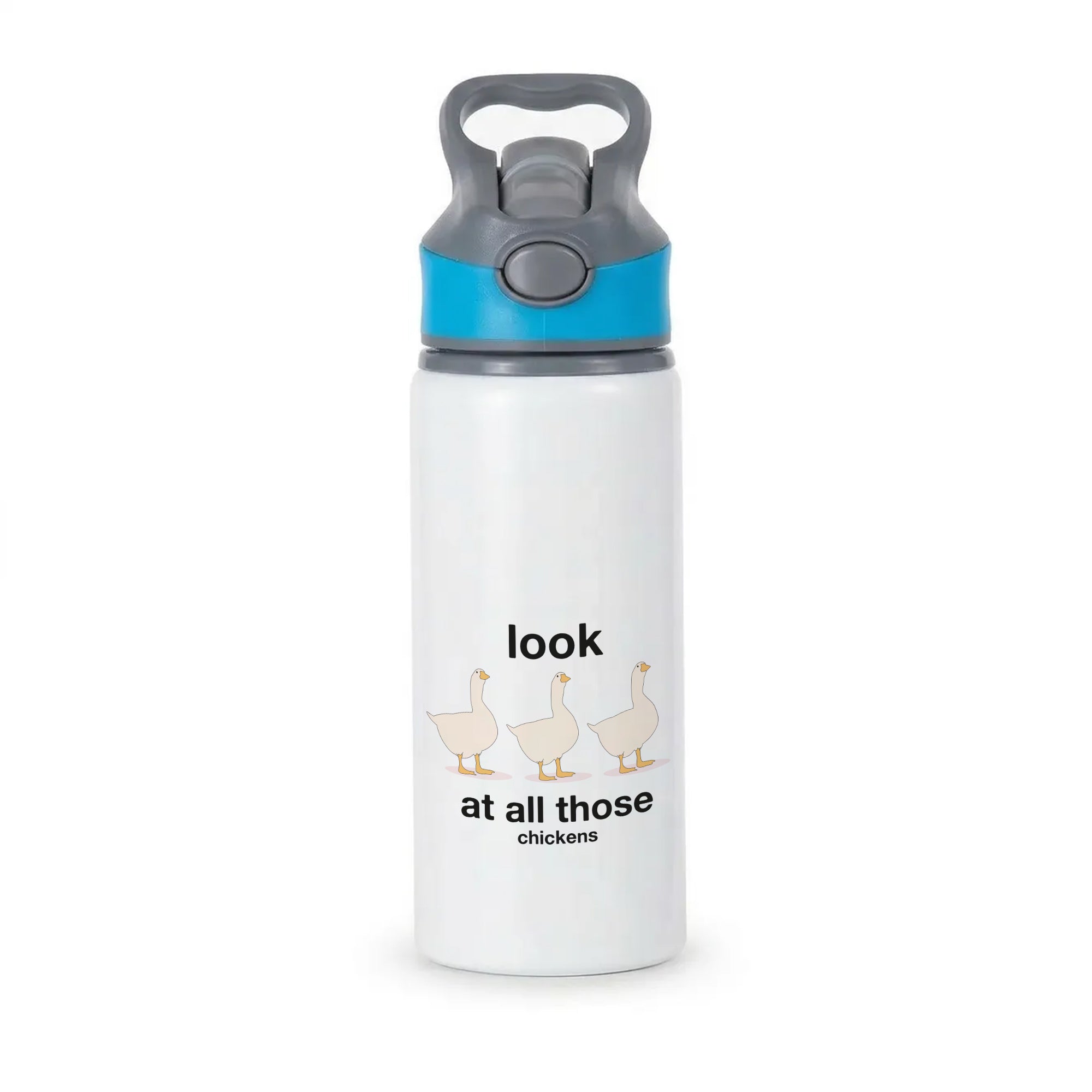 Look At All Those Chickens - Memes Active Water Bottle - Blue