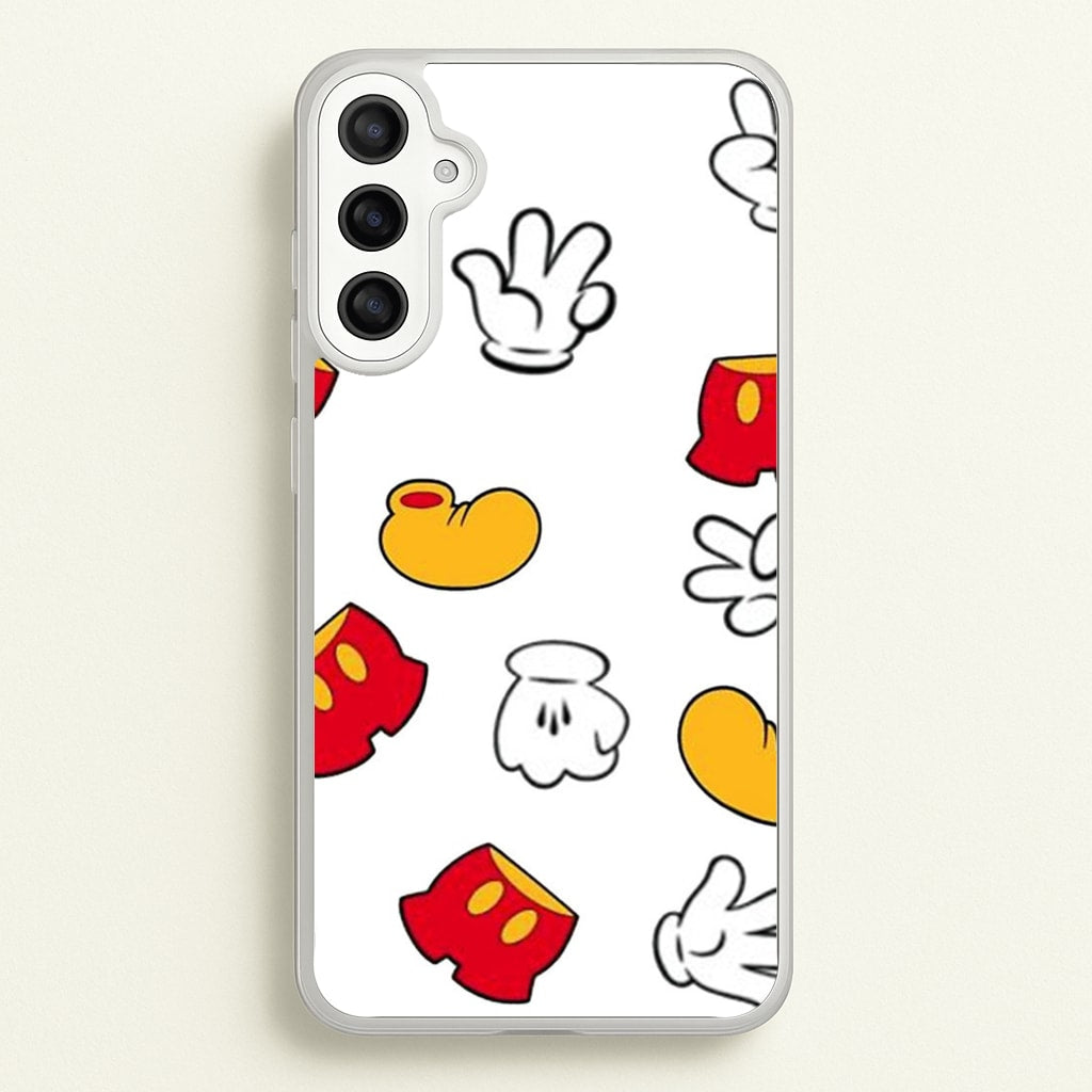Mouse Gloves, Shorts and Shoes - Disney Phone Case for Galaxy A34