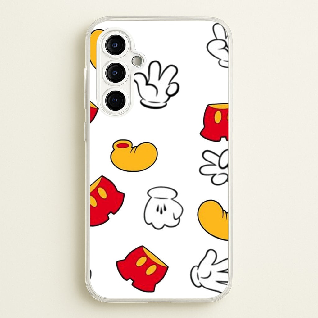 Mouse Gloves, Shorts and Shoes - Disney Phone Case for Galaxy A54