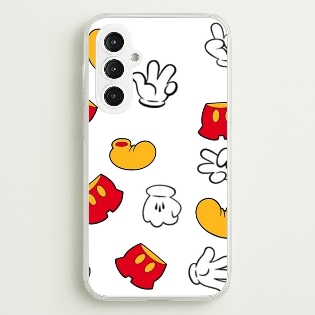 Mouse Gloves, Shorts and Shoes - Disney Phone Case for Galaxy S23FE