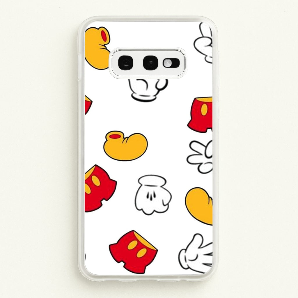 Mouse Gloves, Shorts and Shoes - Disney Phone Case for Galaxy S10e