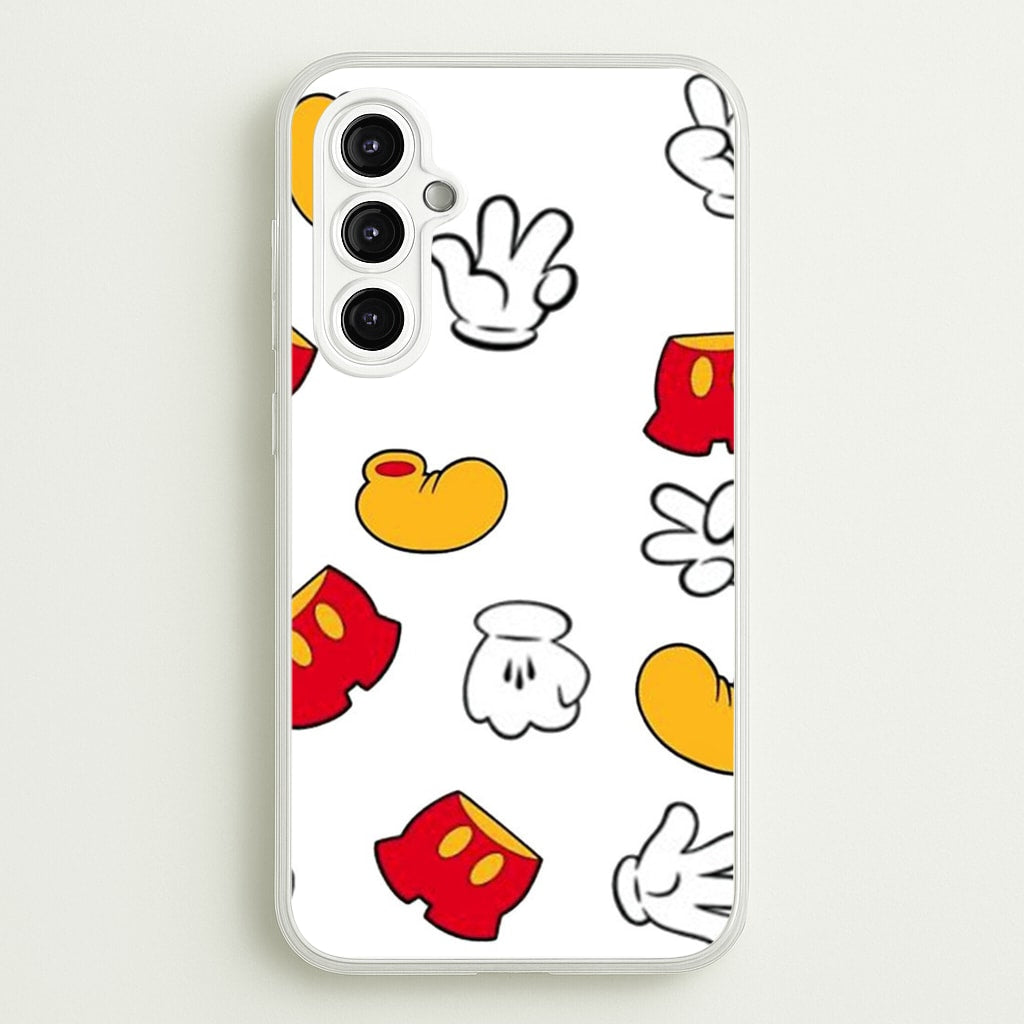 Mouse Gloves, Shorts and Shoes - Disney Phone Case for Galaxy A14