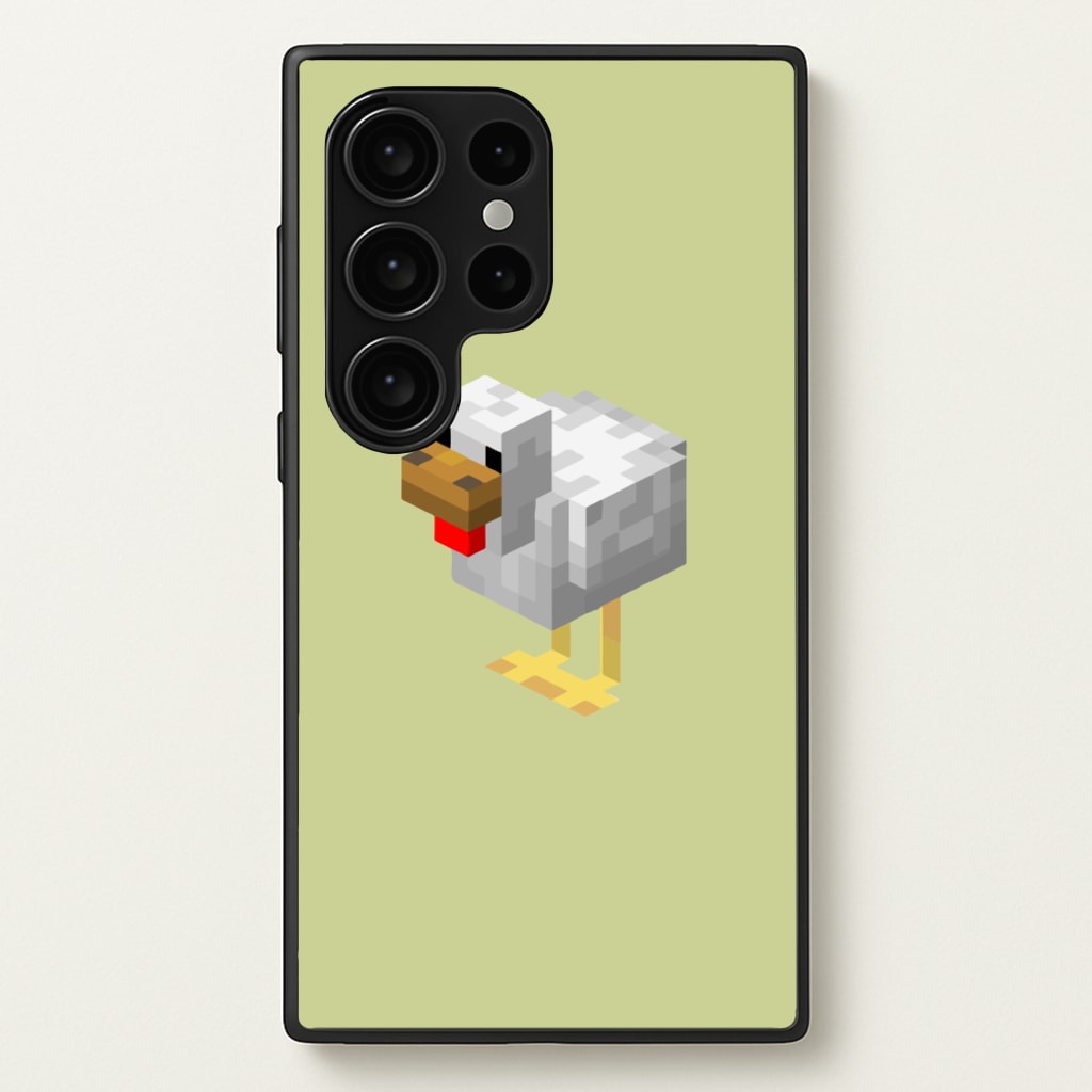 Mining Chicken - Minecraft Phone Case for Galaxy S24 Ultra