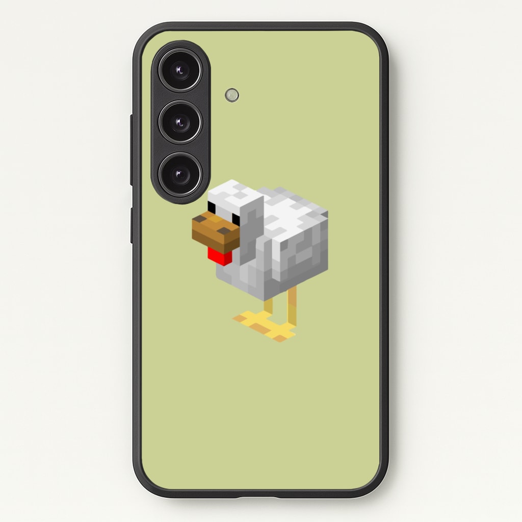 Mining Chicken - Minecraft Phone Case for Galaxy S24FE