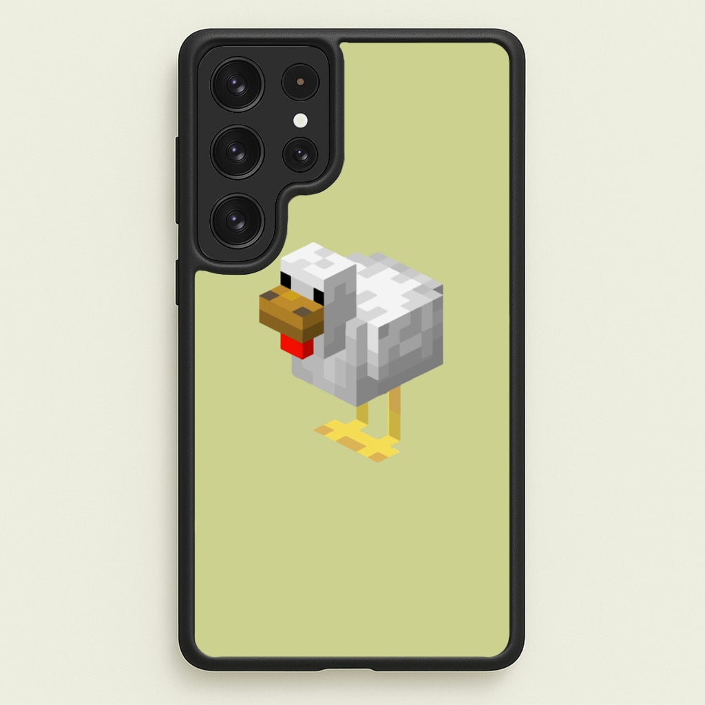 Mining Chicken - Minecraft Phone Case for Galaxy S22 Ultra