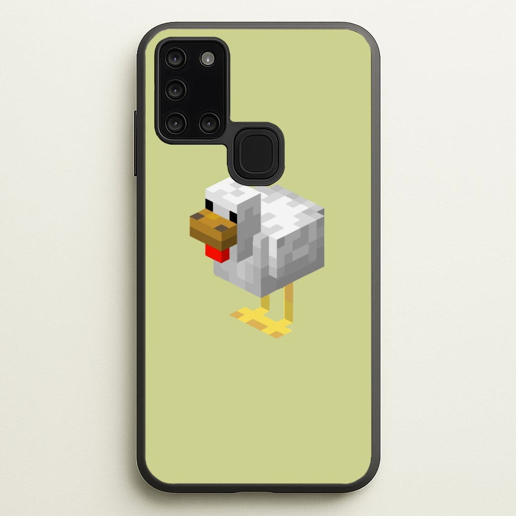 Mining Chicken - Minecraft Phone Case for Galaxy A21s