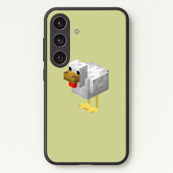 Mining Chicken - Minecraft Phone Case for Galaxy S24 Plus