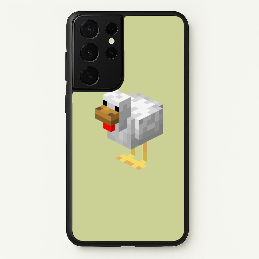 Mining Chicken - Minecraft Phone Case for Galaxy S21 Ultra