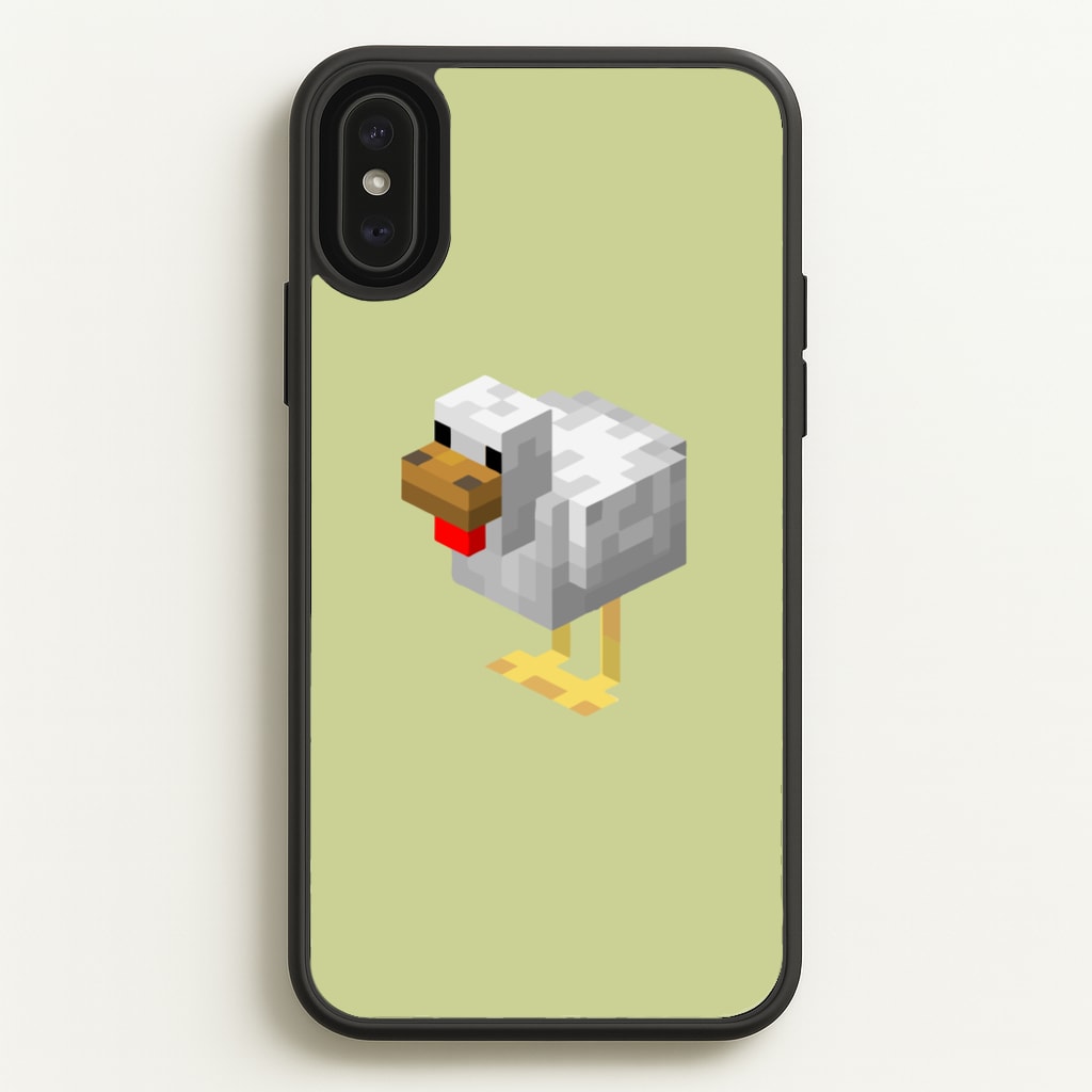 Mining Chicken - Minecraft Phone Case for iPhone XS Max