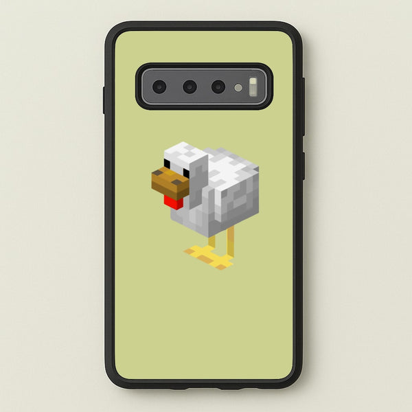 Mining Chicken - Minecraft Phone Case for Galaxy S10 Plus