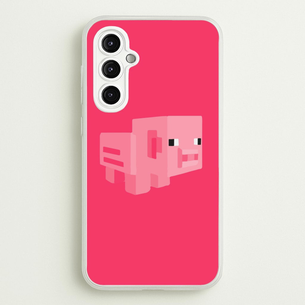 Mining Pig - Minecraft Phone Case for Galaxy A14