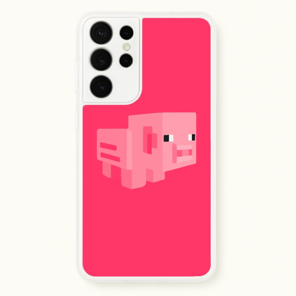 Mining Pig - Minecraft Phone Case for Galaxy S21 Ultra